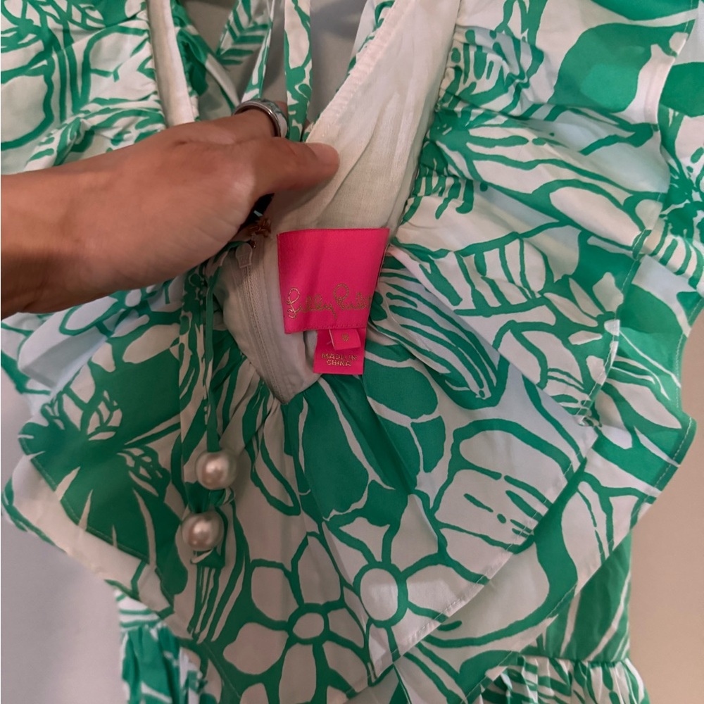 Lilly Pulitzer Ritamarie Tropical Cotton Ruffle Dress - Picture 3 of 6